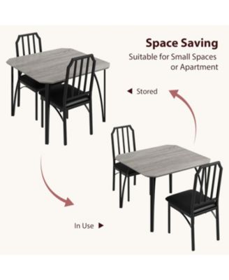 2-Person Small Dining Table Set, Ultra Comfort PU Cushion Chairs, For Home, Kitchen, Apartment