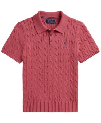 Boys' 8-20 Cable-Knit Polo Sweater