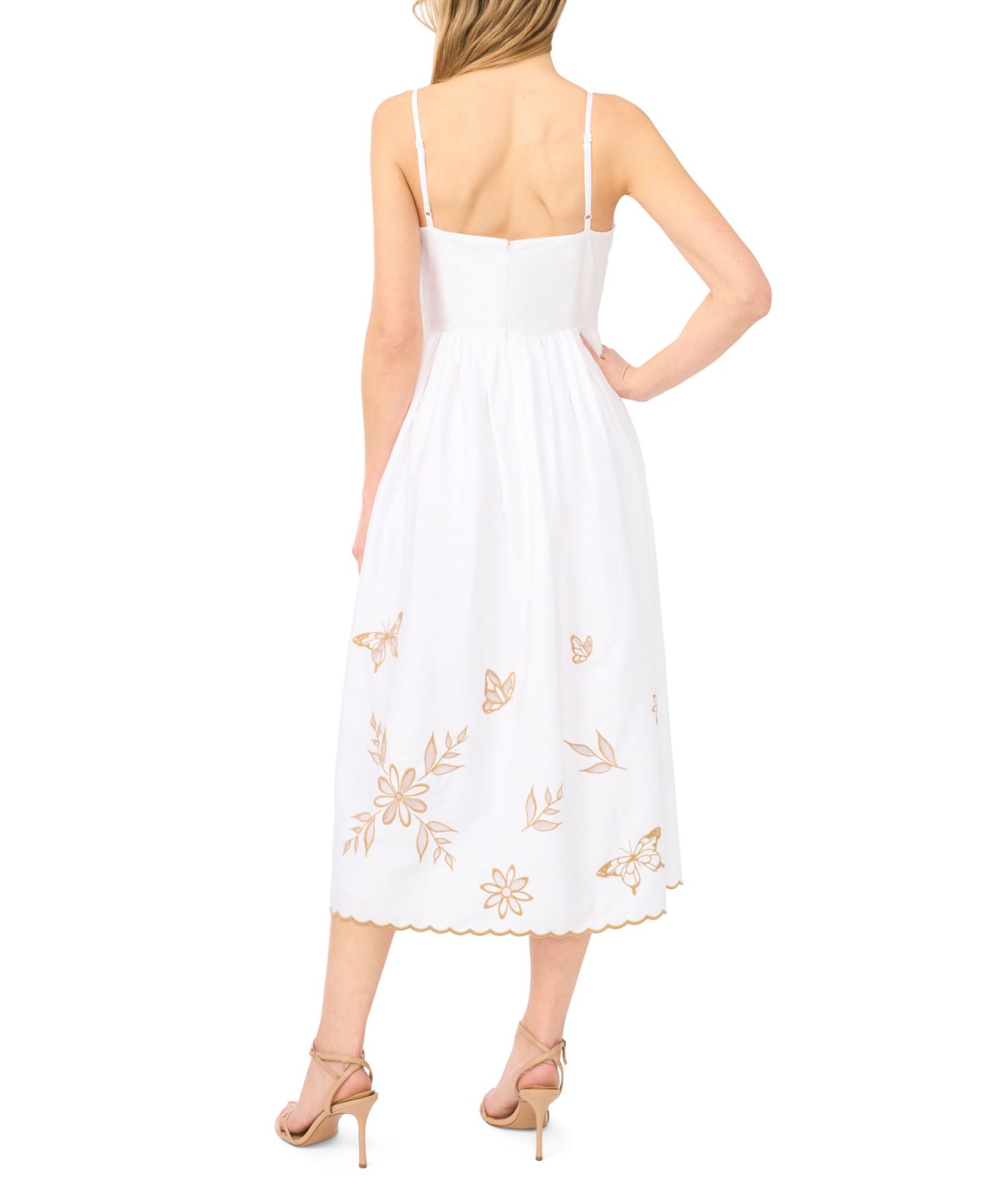 Женское платье CeCe Twist V-Neck Cotton Midi, цвет: Белый — фото 4