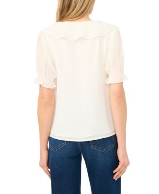Women's V-Neck Short-Sleeve Blouse