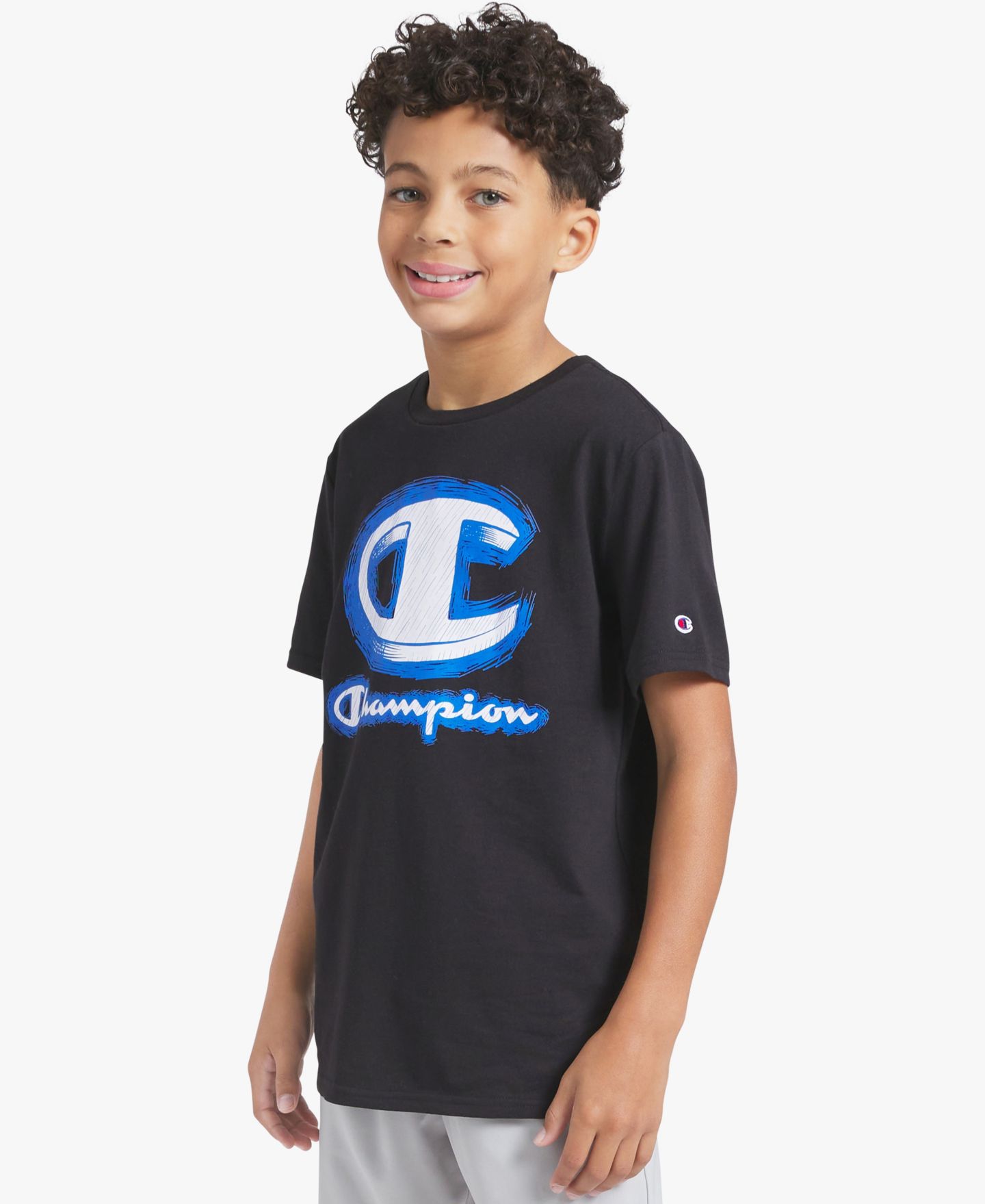 Футболка Champion Short-Sleeve Crewneck Graphic T-Shirt для мальчиков, цвет: Чёрный — фото 2
