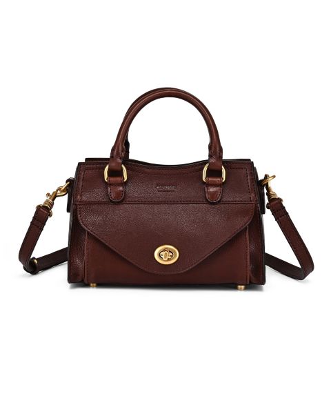 Женская сумка OLD TREND Lockwood Small Satchel Handbag, цвет: Кофейный коричневый