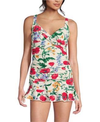 Women's D-Cup Sweetheart Wrap Underwire Tankini Top