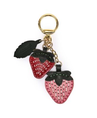 Old Trend Strawberry Mini Handcrafted Botanical Fruit Key Chain - Maroon Red