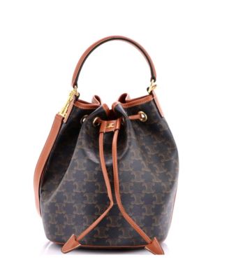 Clara Bucket Bag Triomphe Coated Canvas