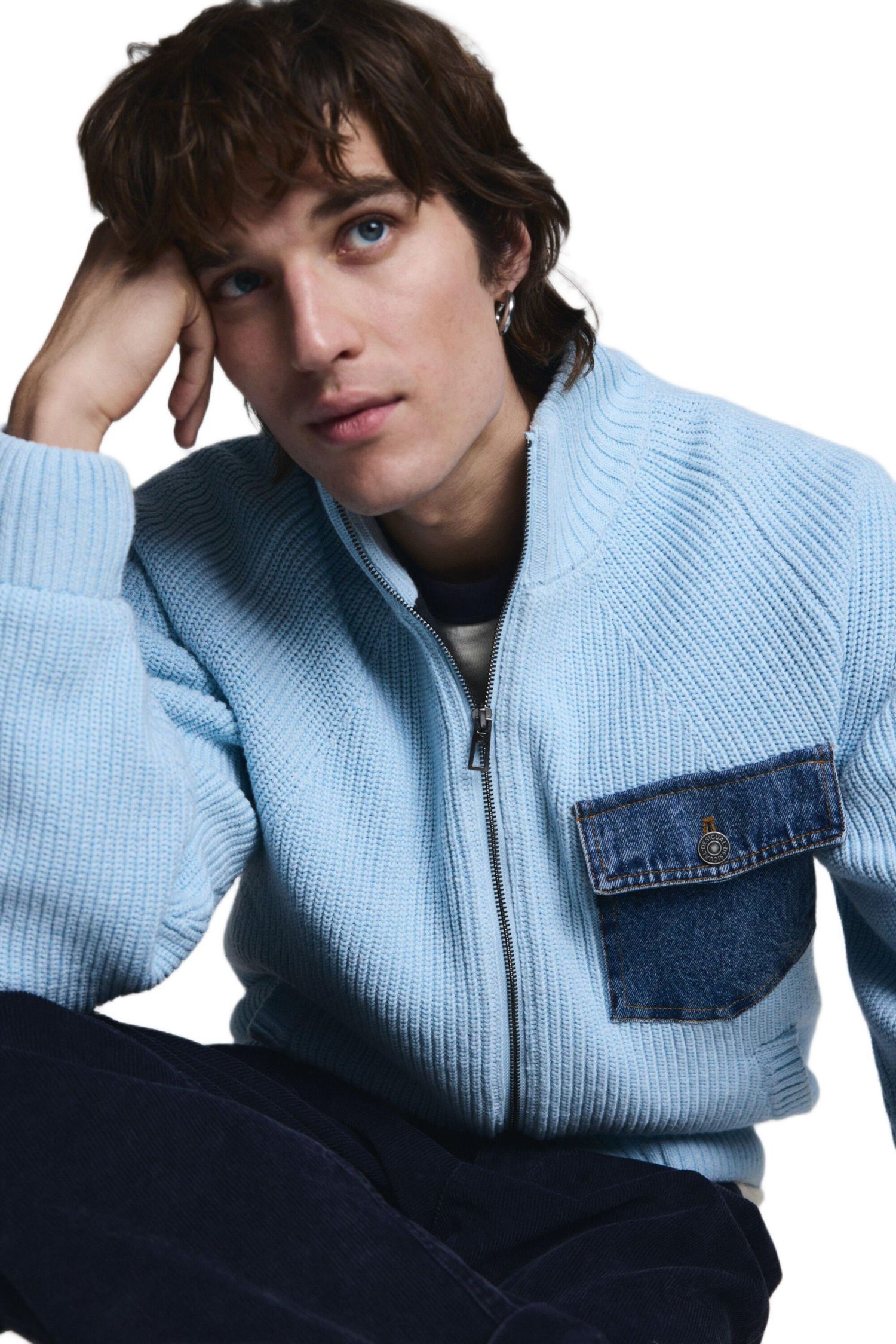 Men's Double zipper knit sweater