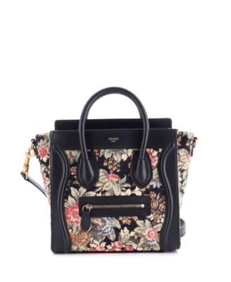 Nano Luggage Bag Printed Jacquard and Leather