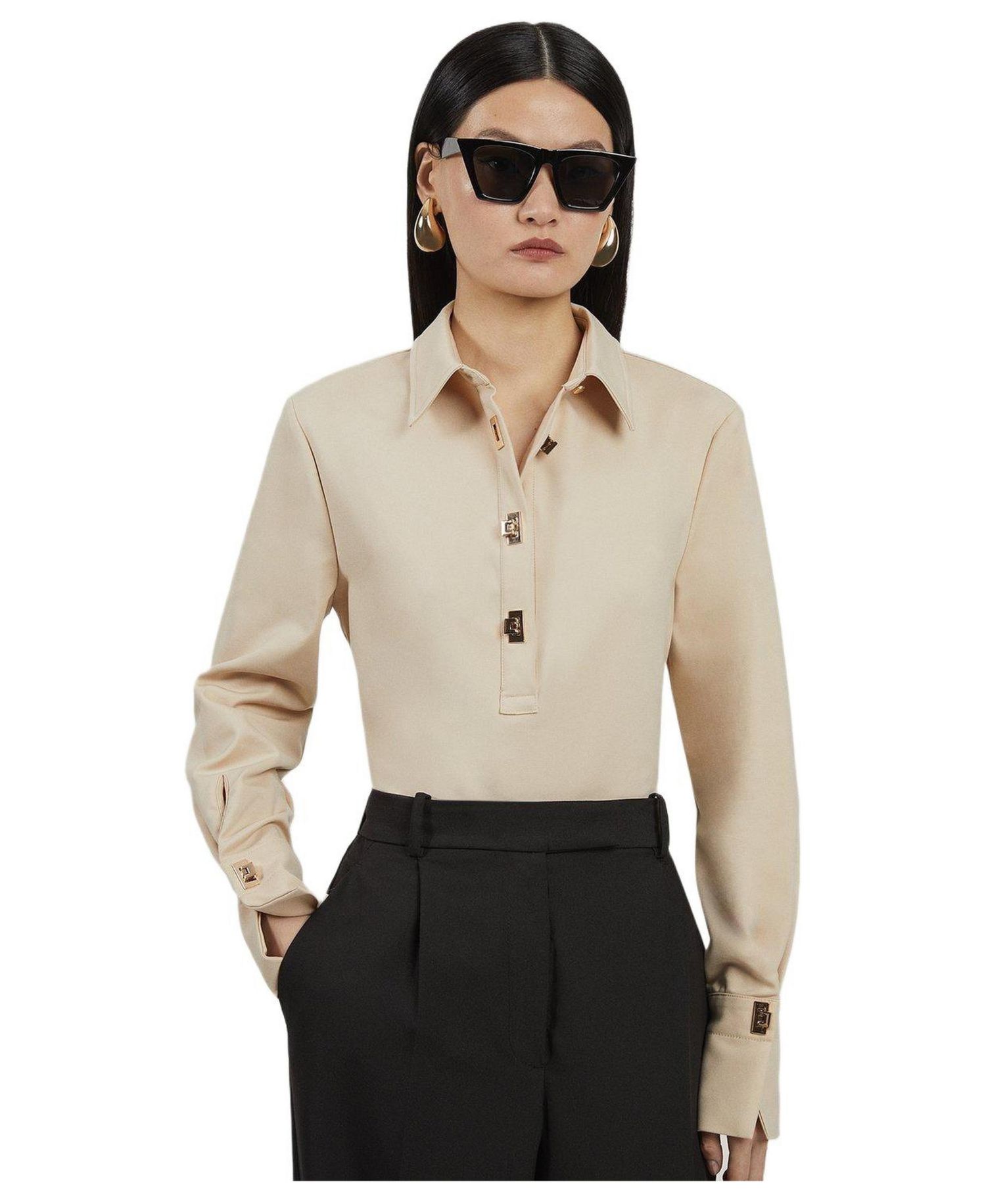 Women's Techno Cotton Gold Clasp Shirt