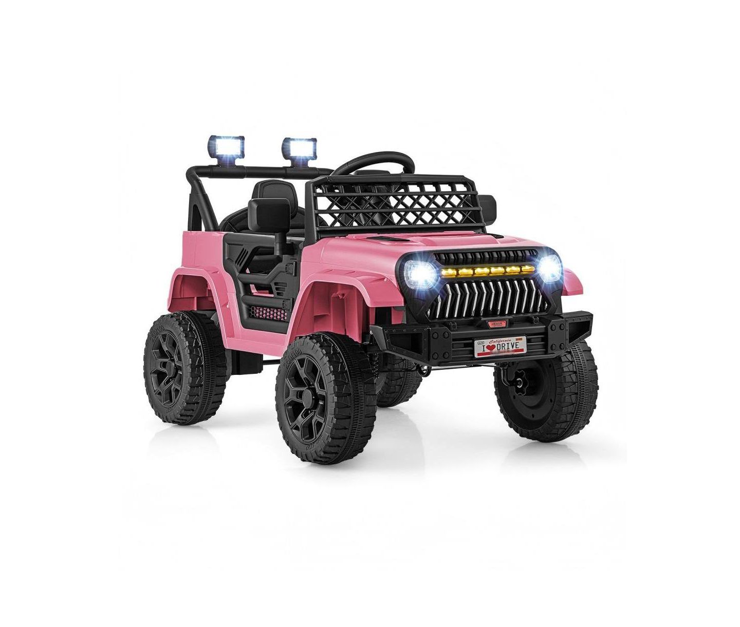 Детская игрушка HONGGE 12V Electric Ride-On Truck with Remote Control and LED Lights, 1-Seat, Ages 3-10, цвет: Розовый — фото 1