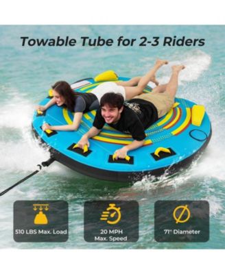 3 Person Inflatable Boat Tube Towable Platform with Double Valves