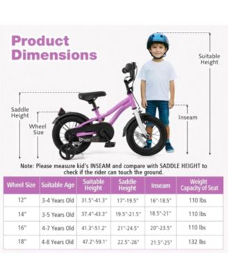 Kids Bike 12 Inch Children Training Bicycle with 2 Brake for 3-4 Years Old