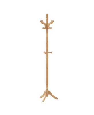Solid Wood Hall Tree with Multiple Hooks and Height Options