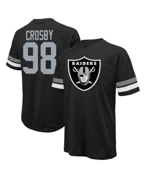 Мужская футболка Majestic Threads Maxx Crosby Black Las Vegas Raiders Name & Number Oversize Fit
