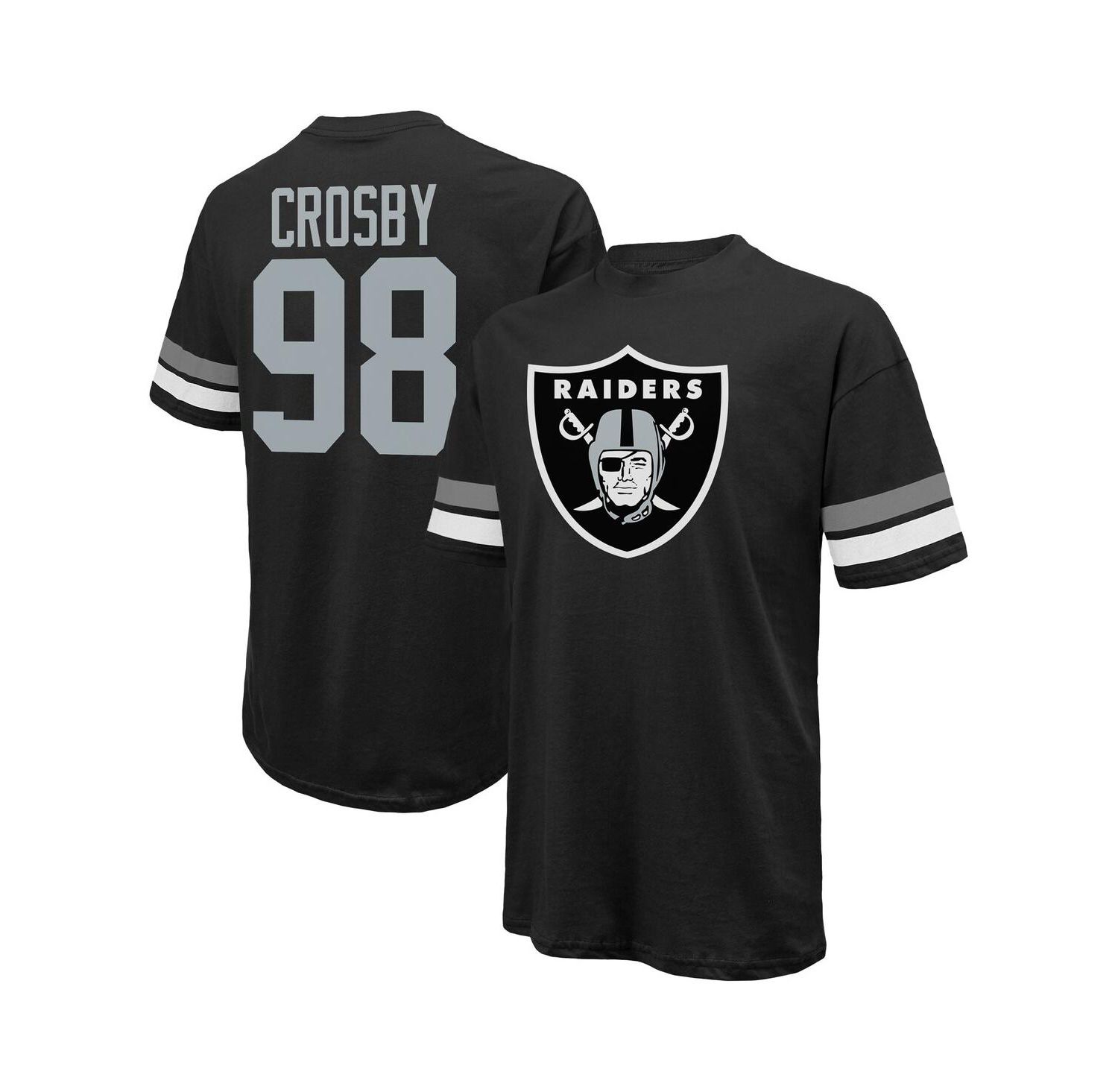 Men's Maxx Crosby Black Las Vegas Raiders Name & Number Oversize Fit T-Shirt