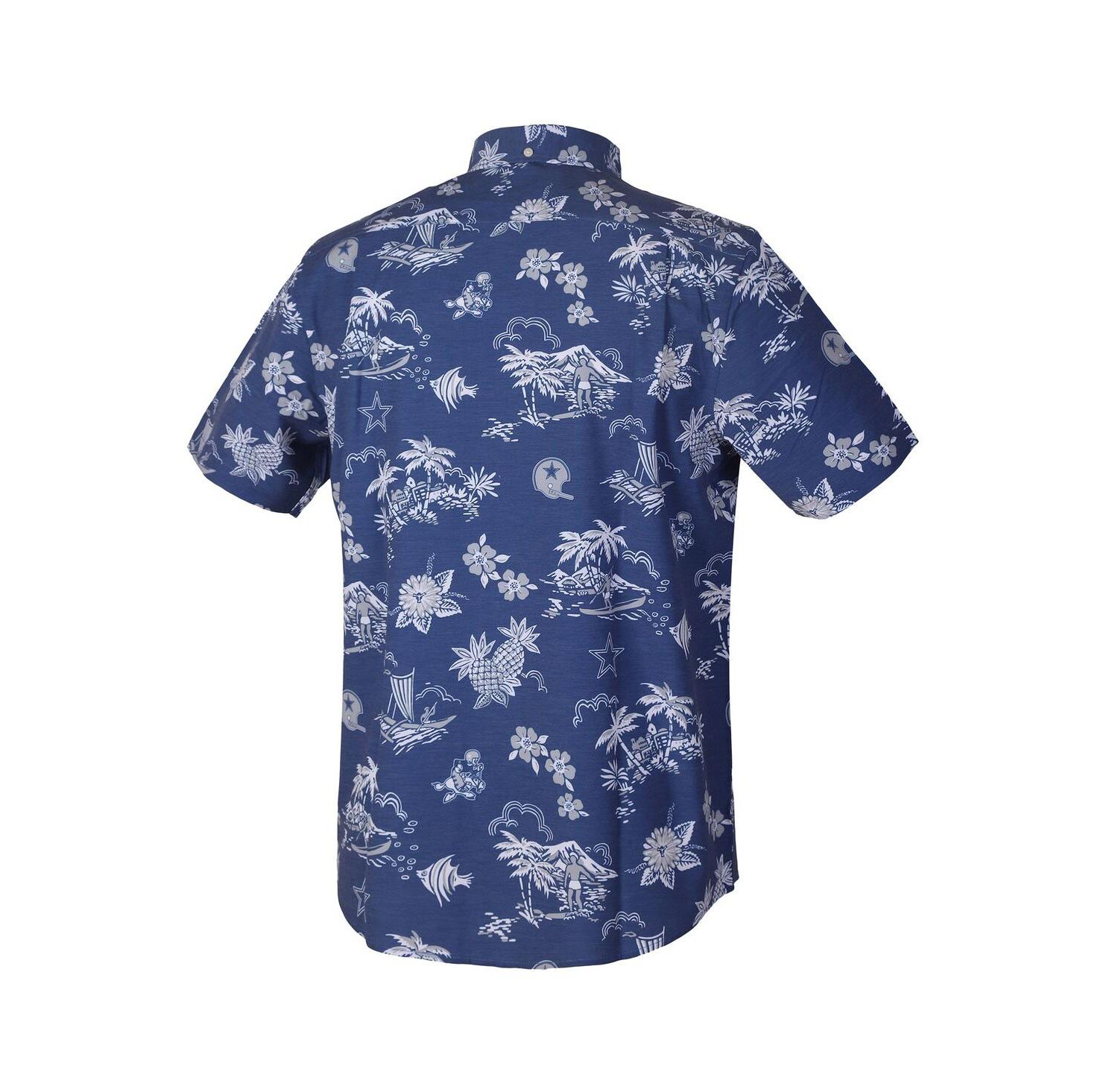 Men's Navy Dallas Cowboys Throwback Kekai Performance Button-Down Shirt