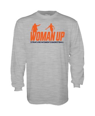Men's and Women's White Syracuse Orange 2026 Women's Basketball Woman Up Shooting Long Sleeve T-Shirt