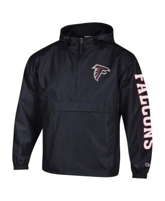 Men's Black Atlanta Falcons Packable Windbreaker Half-Zip Jacket