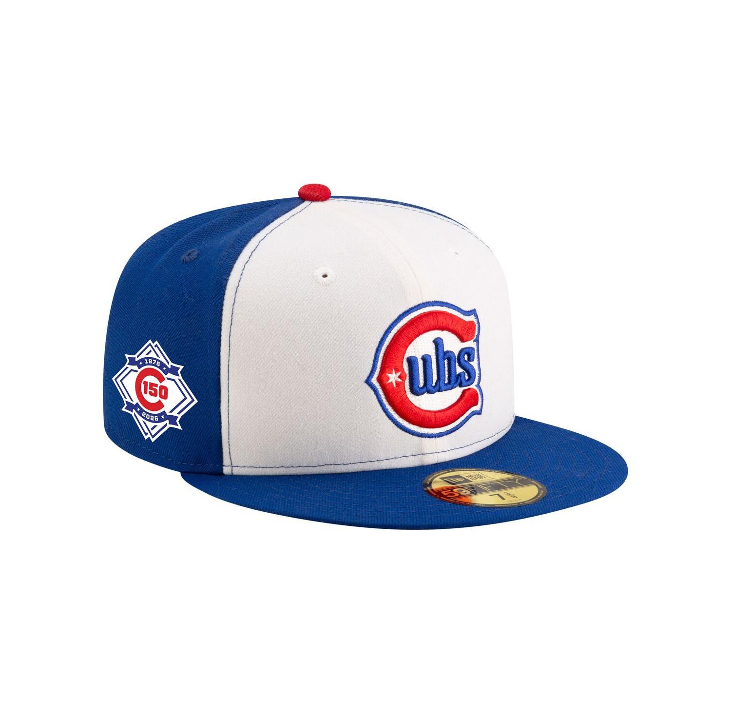 Men's White/Royal Chicago Cubs 150th Anniversary 59FIFTY Fitted Hat