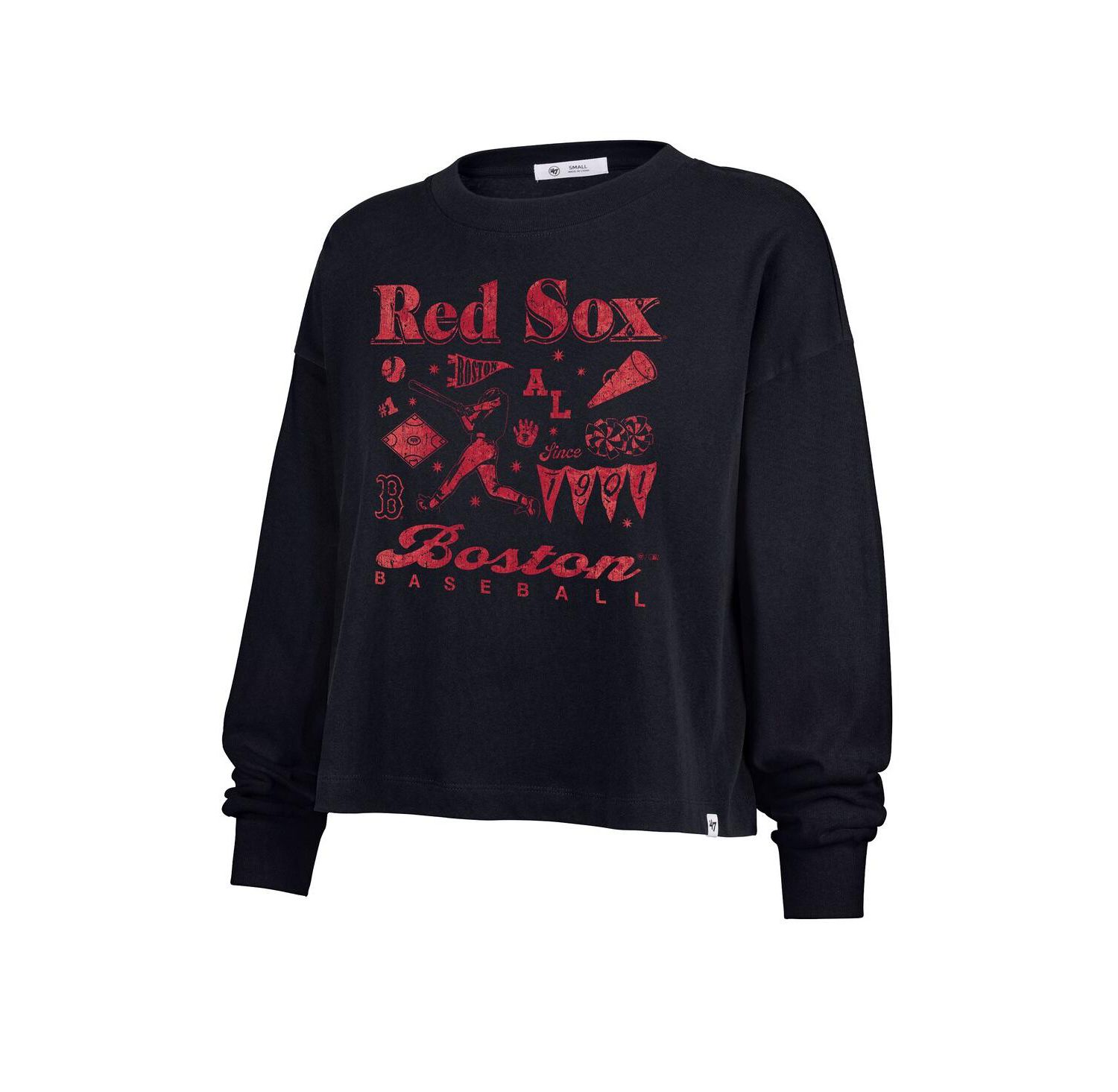 Women's Navy Boston Red Sox Team Collage Sydney Long Sleeve T-Shirt