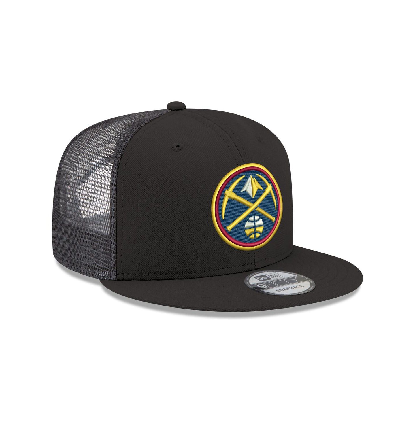 Мужская кепка New Era Black Denver Nuggets Core Logo Meshback 9FIFTY Snapback Hat — фото 3