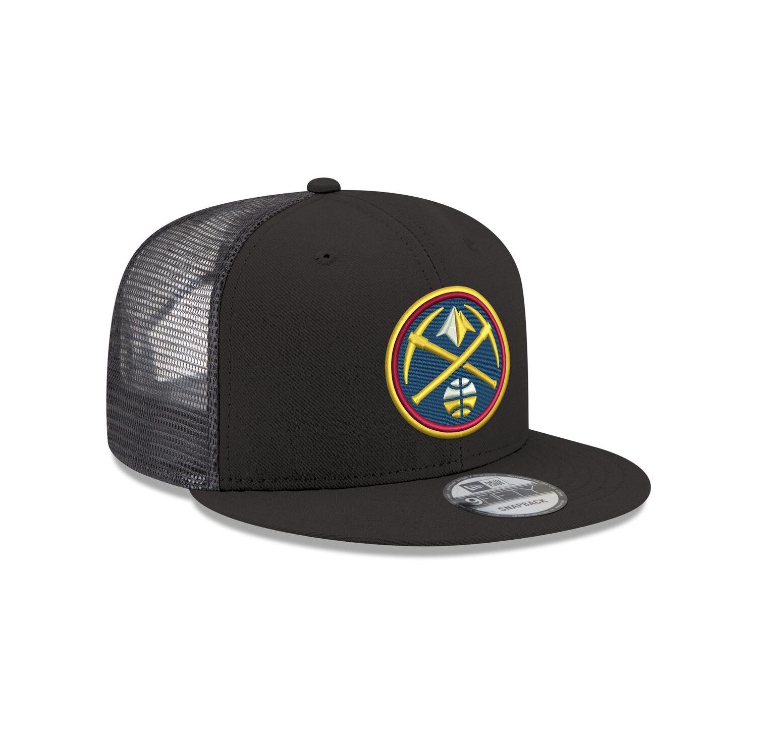 Men's Black Denver Nuggets Core Logo Meshback 9FIFTY Snapback Hat