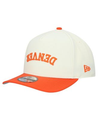 Men's Cream Denver Broncos Upside Down 9FIFTY A-Frame Snapback Hat