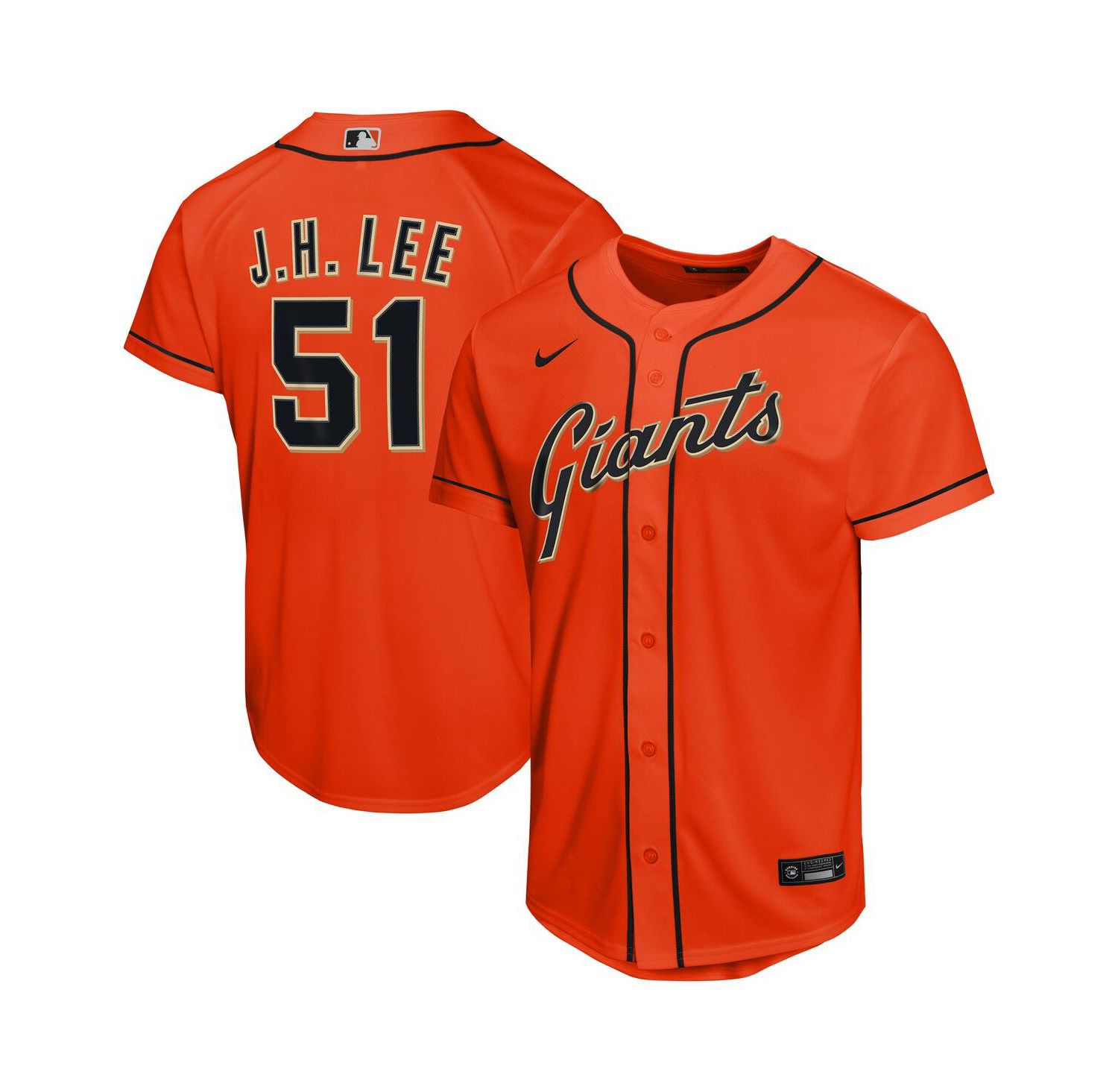 Big Boys and Girls Jung Hoo Lee Orange San Francisco Giants Alternate Replica Jersey