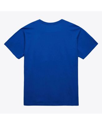 Men's and Women's Royal Denver Nuggets Hardwood Classics Basic Logo Arch T-Shirt