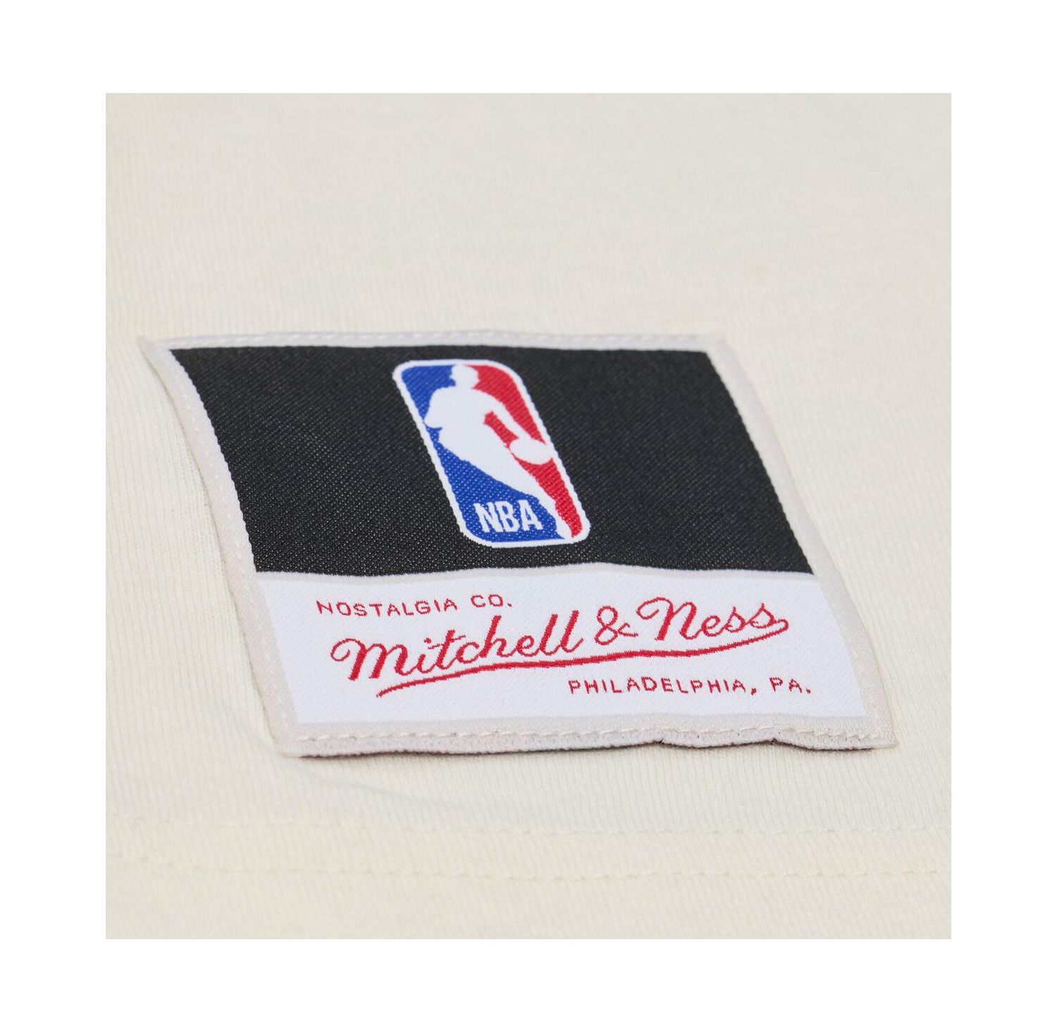 Men's Cream Golden State Warriors Hardwood Classics Chainstitch Premium T-Shirt