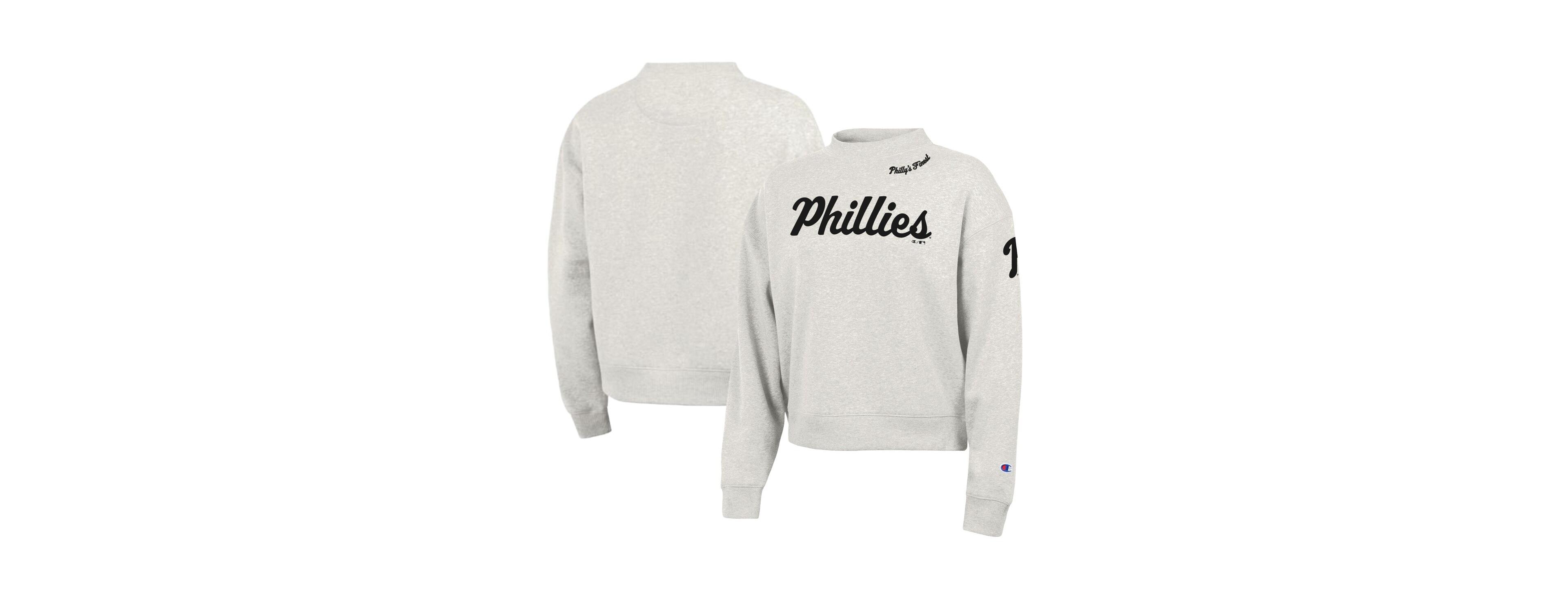 Champion Women's Stone Philadelphia Phillies Triumph Tri-Blend Sweatshirt