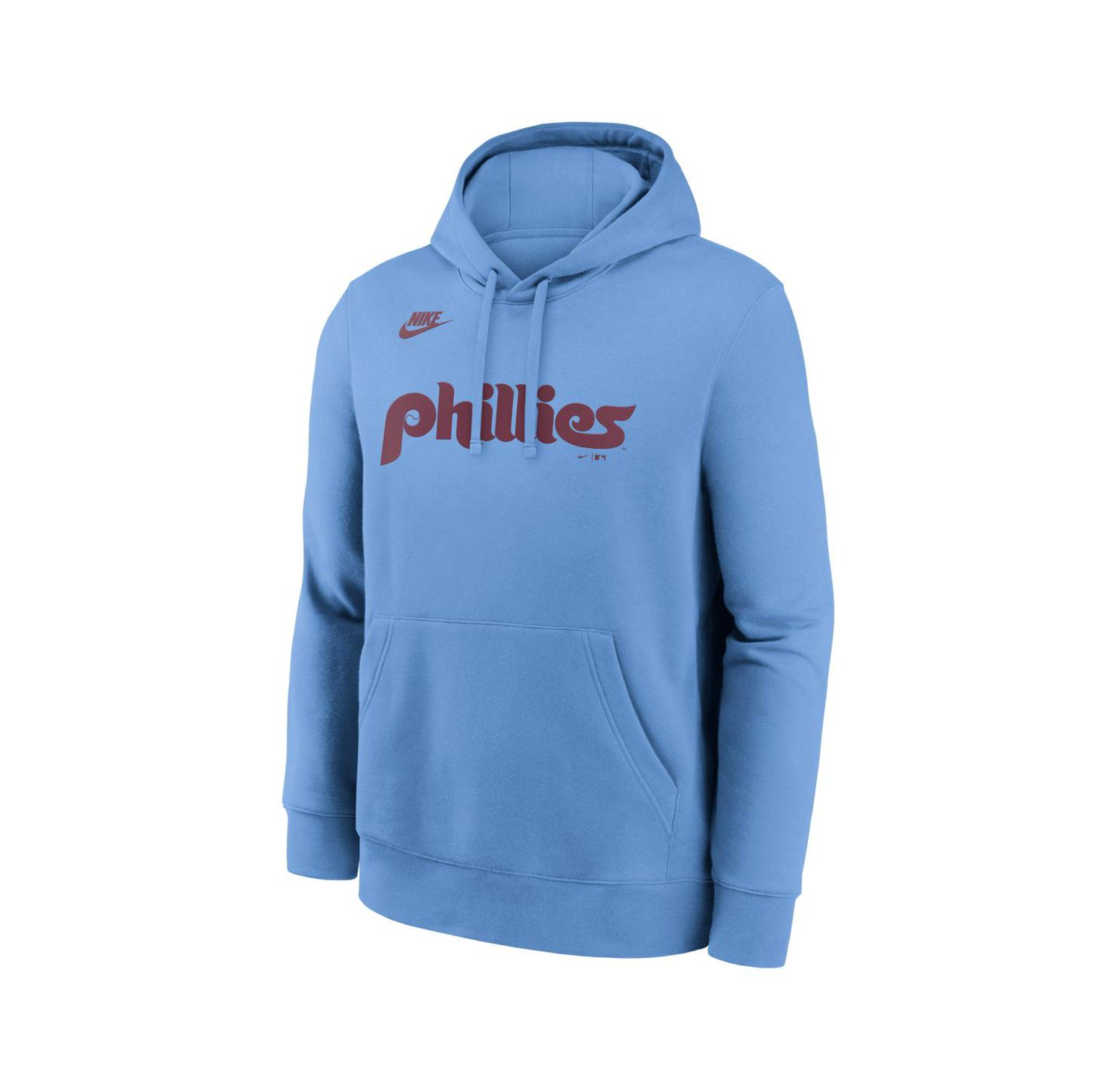 Men's Light Blue Philadelphia Phillies Cooperstown Collection Wordmark Club Hoodie