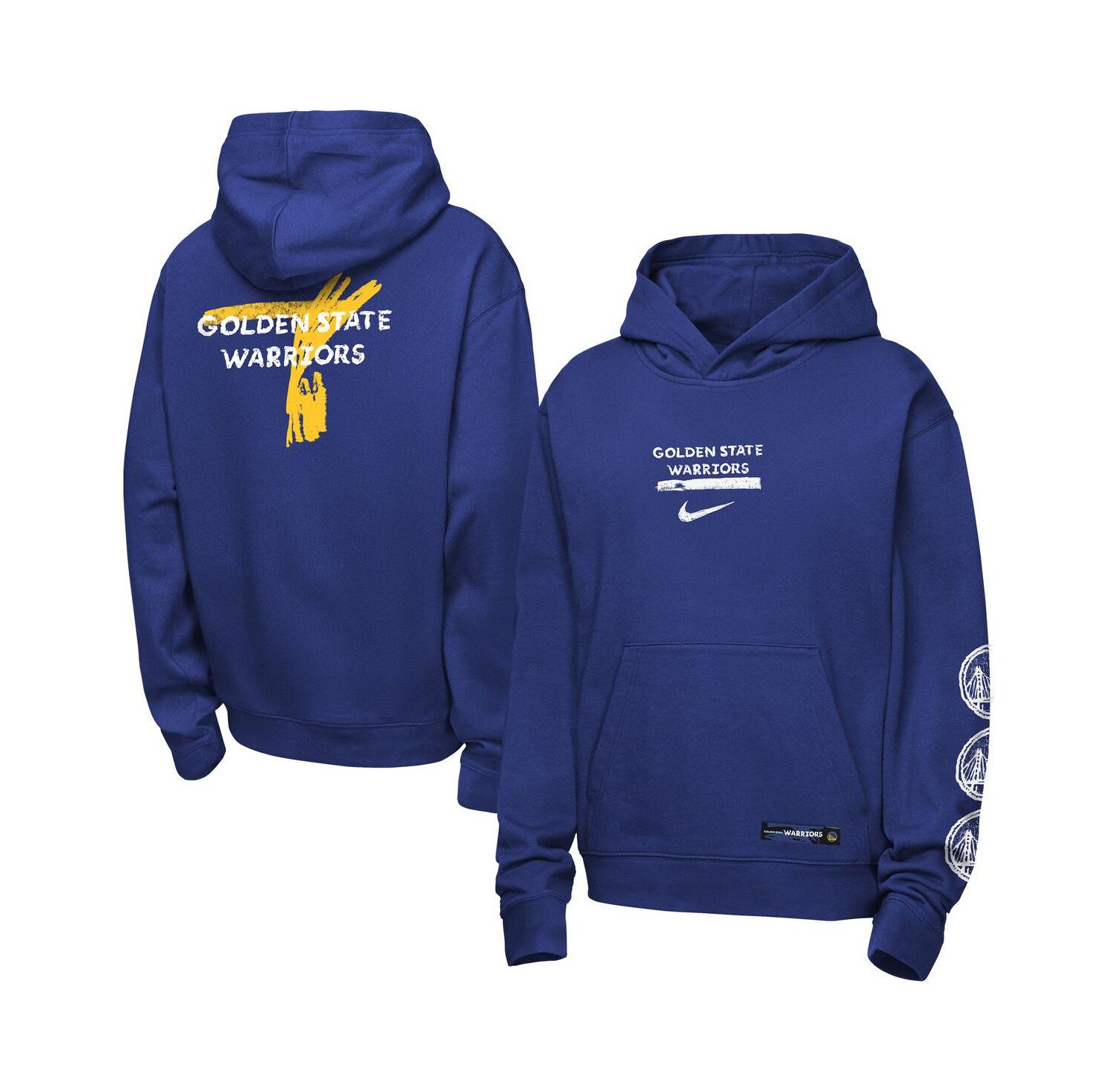 Big Boys and Girls Royal Golden State Warriors Courtside Club Premiere Hoodie