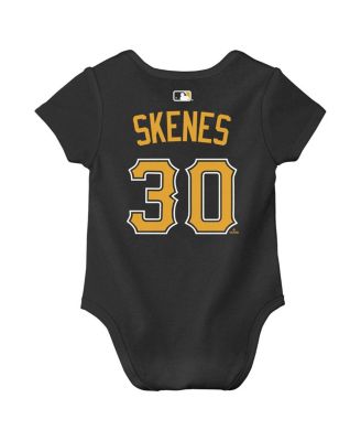 Baby Boys and Girls Paul Skenes Black Pittsburgh Pirates Name & Number Bodysuit