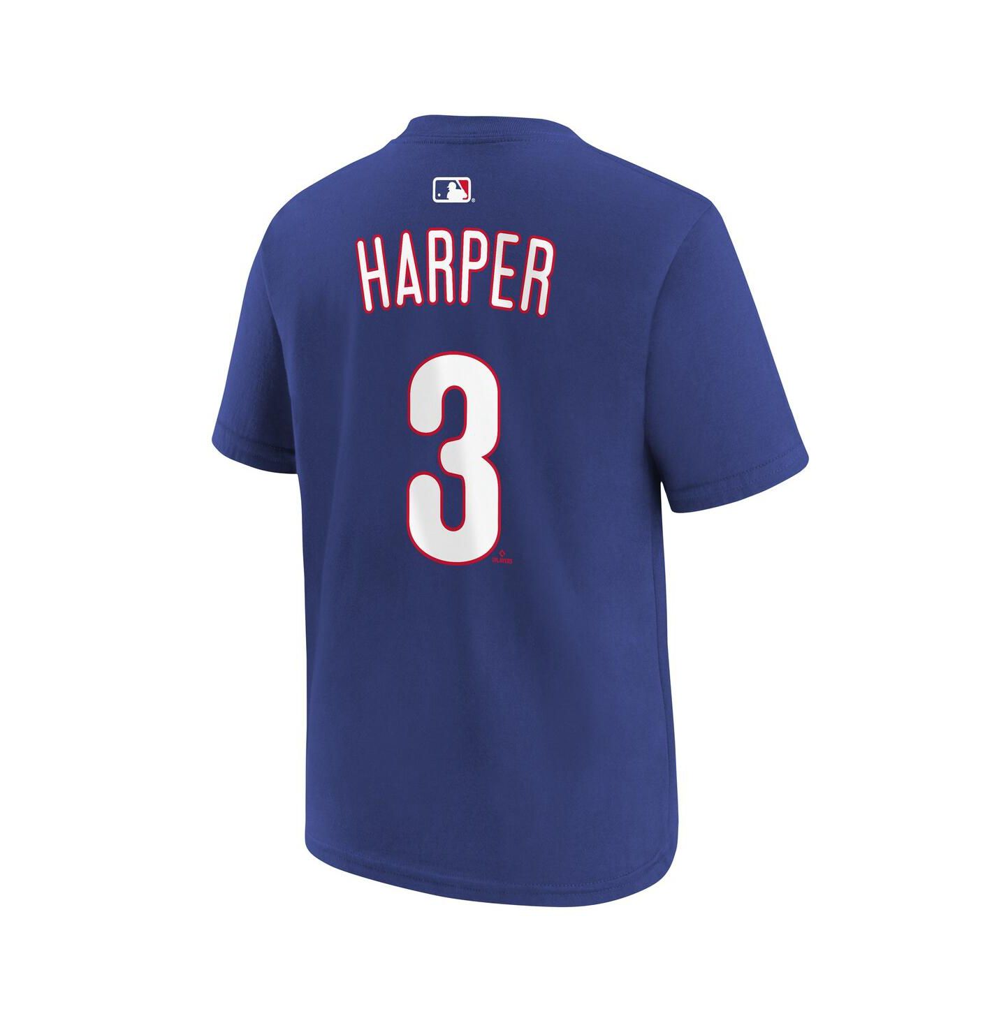 Детская футболка Nike Bryce Harper Philadelphia Phillies с именем и номером, Royal — фото 2