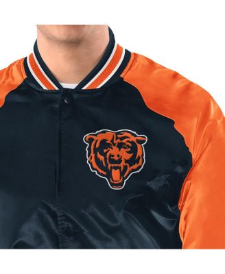 Men's Navy/Orange Chicago Bears Inductee Raglan Full-Snap Varsity Jacket