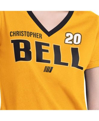 Women's Gold Christopher Bell Best Team V-Neck T-Shirt