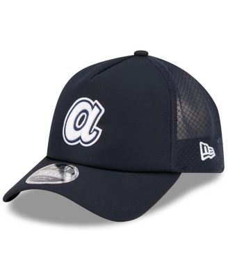 Men's Navy Atlanta Braves 2026 Batting Practice Alternate Apex 9FORTY Adjustable Hat