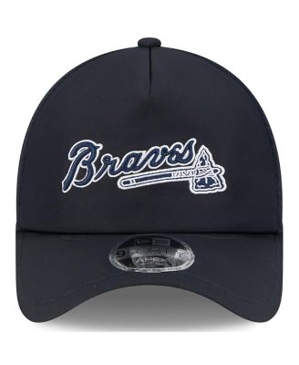Men's Navy Atlanta Braves 2026 Batting Practice Alternate Apex 9FORTY Adjustable Hat