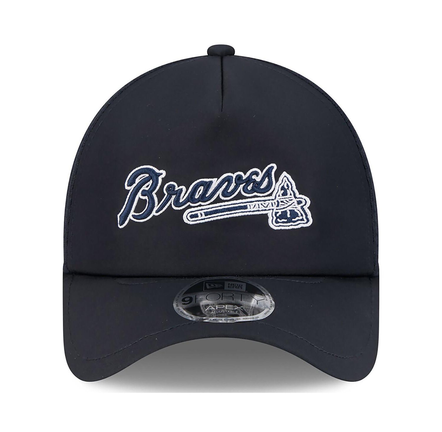 Men's Navy Atlanta Braves 2026 Batting Practice Alternate Apex 9FORTY Adjustable Hat