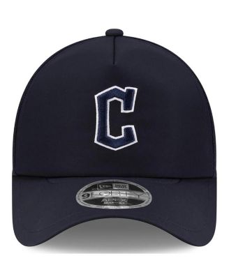 Men's Navy Cleveland Guardians 2026 Batting Practice Apex 9FORTY Adjustable Trucker Hat