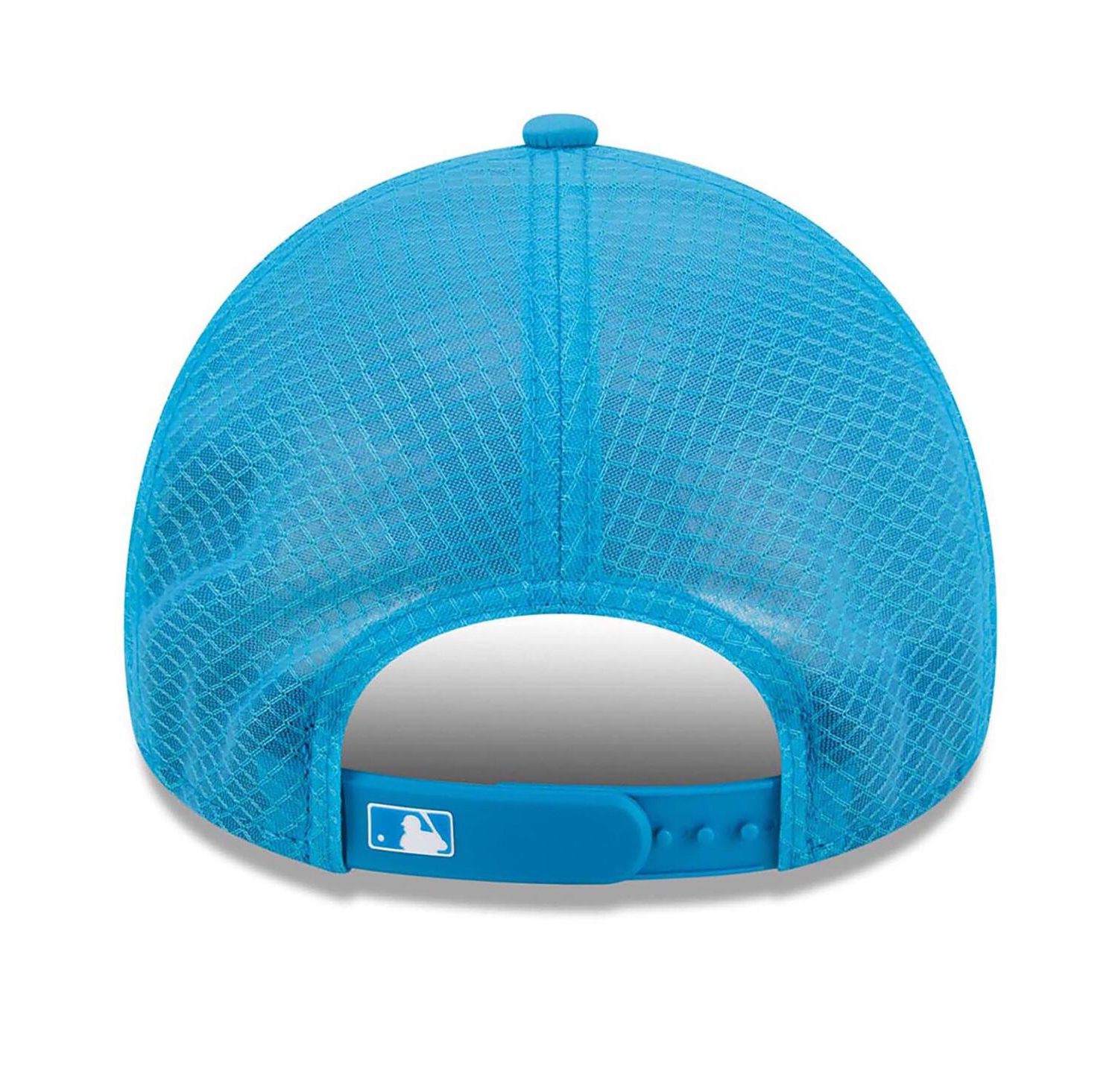 Men's Blue Miami Marlins 2026 Batting Practice Apex 9FORTY Adjustable Trucker Hat