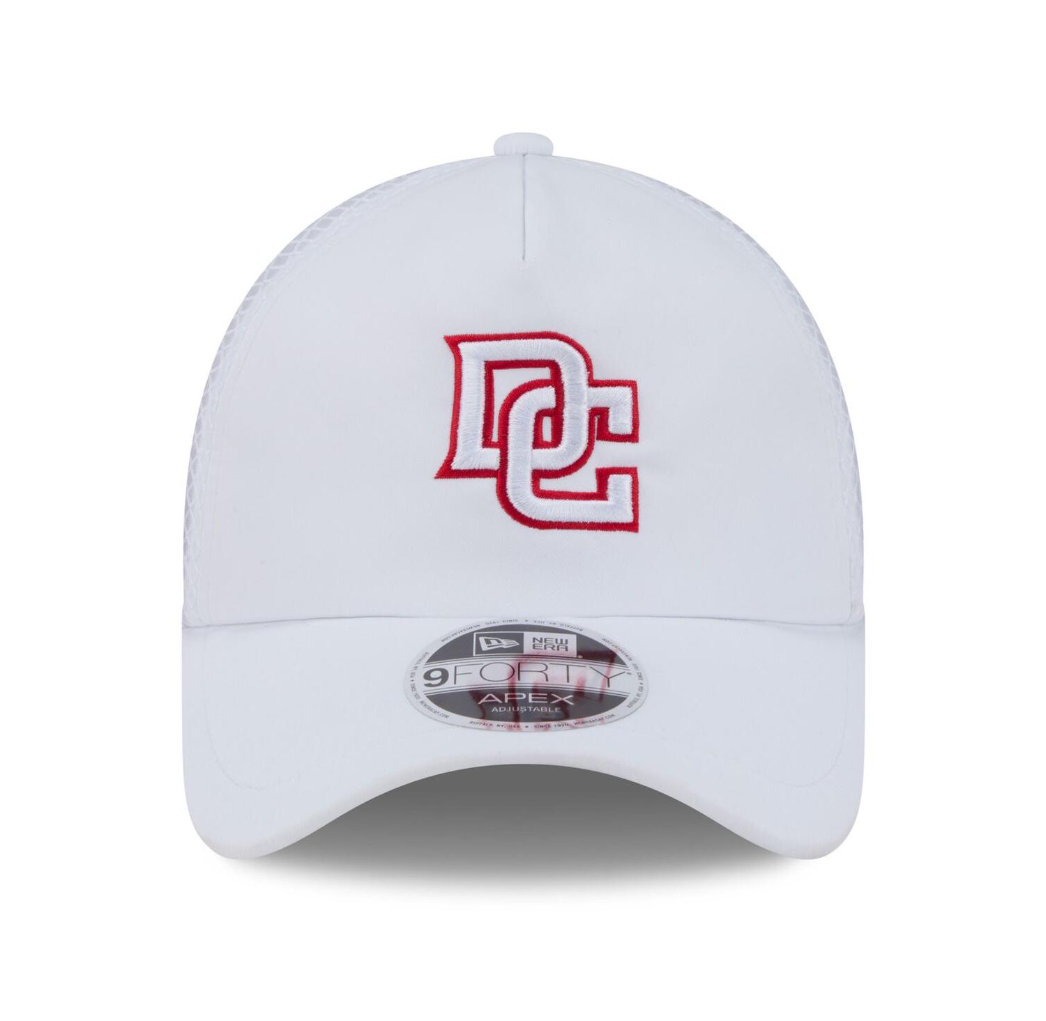 Men's White Washington Nationals 2026 Batting Practice Apex 9FORTY Adjustable Trucker Hat