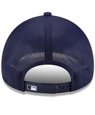 Men's Navy Tampa Bay Rays 2026 Batting Practice Apex 9FORTY Adjustable Trucker Hat