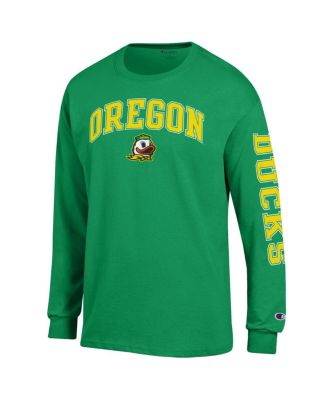 Men's Green Oregon Ducks Arch Over Logo 2-Hit Long Sleeve T-Shirt