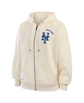 Women's Cream New York Mets Full-Zip Hoodie