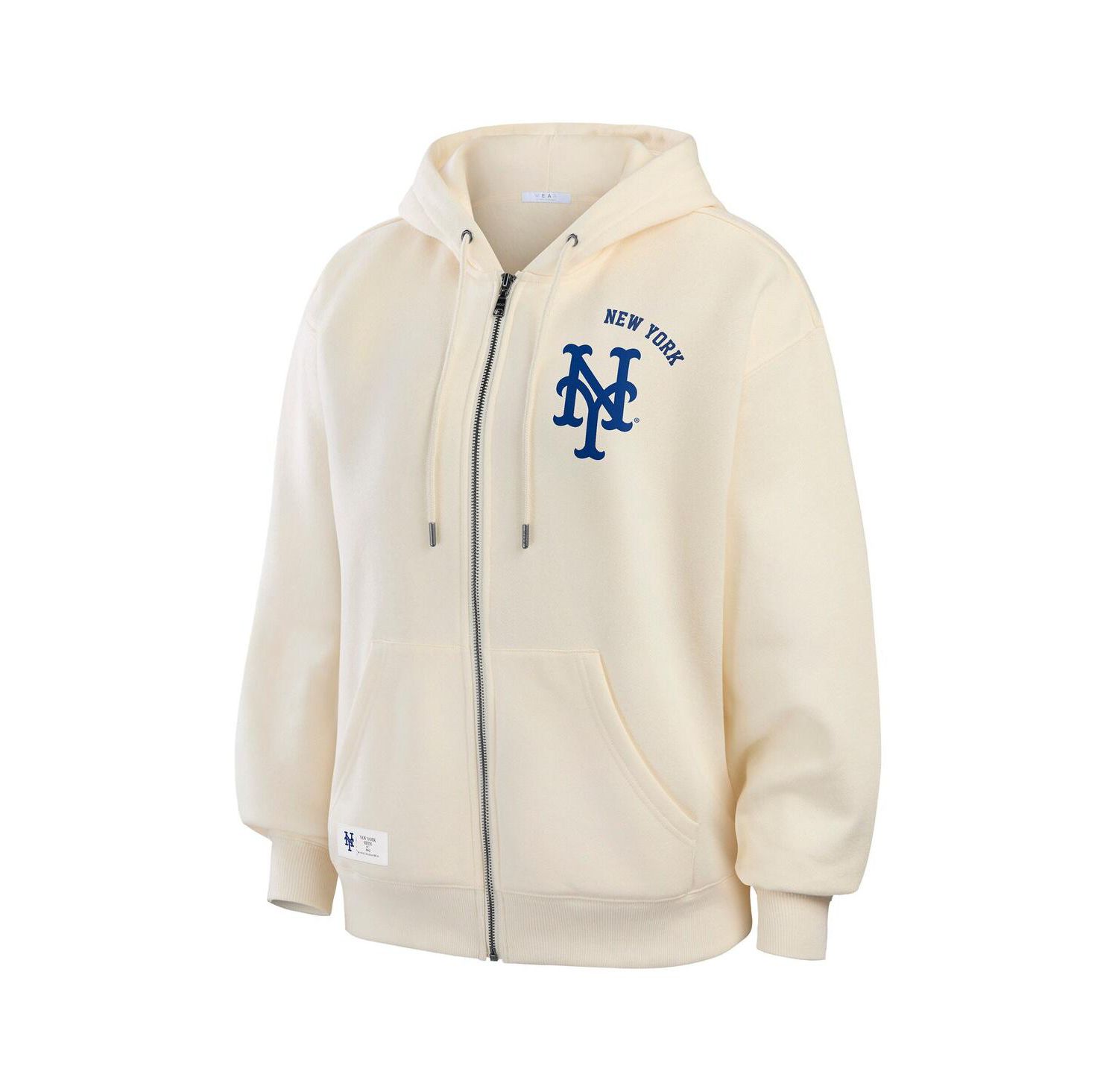 Women's Cream New York Mets Full-Zip Hoodie