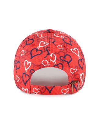 Big Girls Red Washington Nationals Mural Clean Up Adjustable Hat
