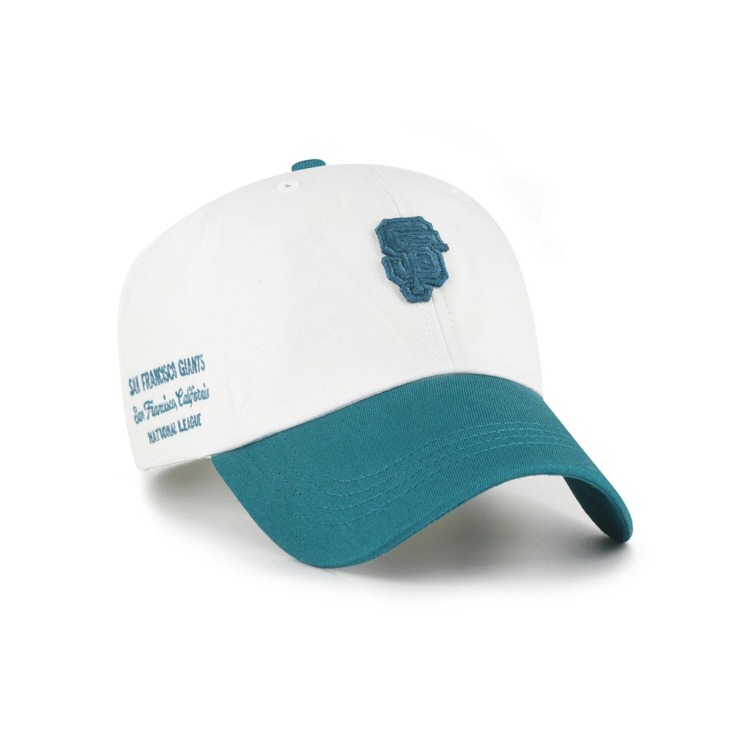 Men's White/Teal San Francisco Giants Contemporary Tonal Clean Up Adjustable Hat