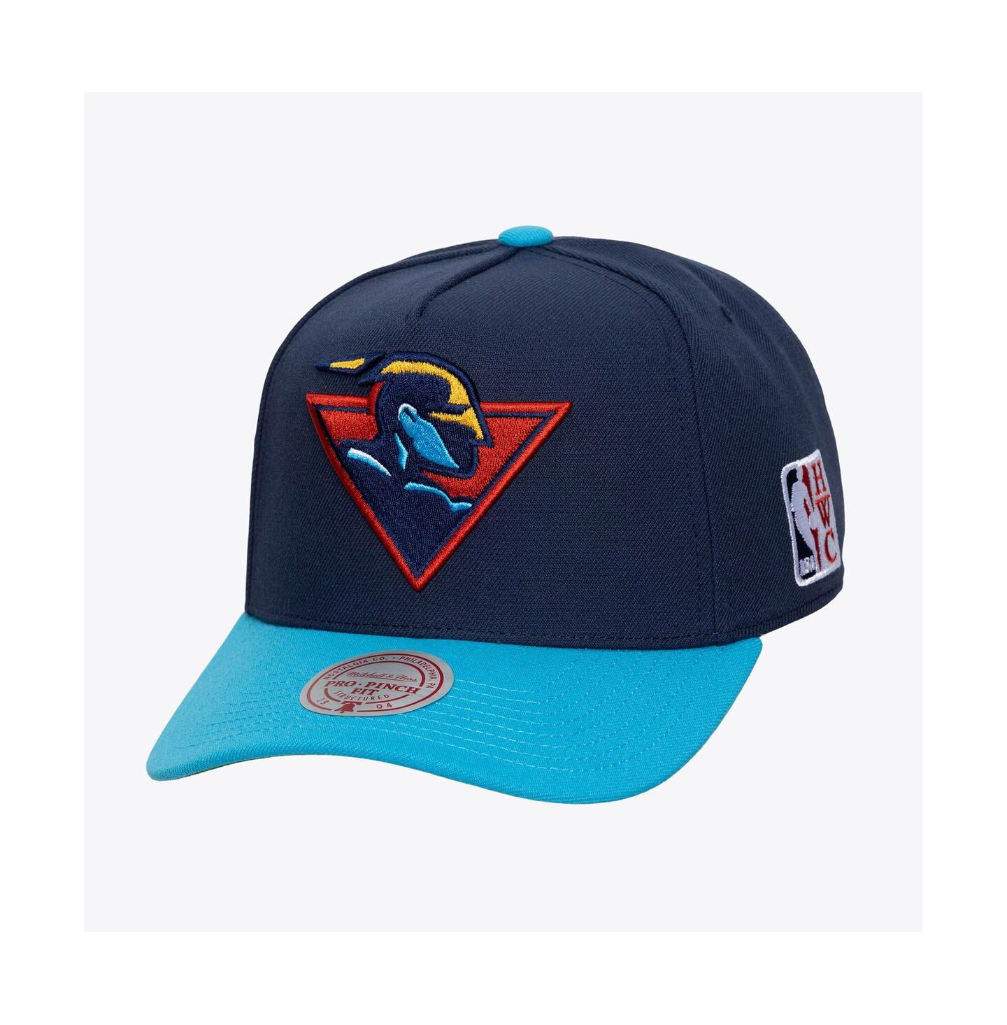 Мужская кепка Mitchell & Ness Navy Golden State Warriors Hardwood Classics Legendary Away Pro-Pinch Adjustable Hat — фото 1