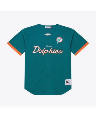Men's Aqua Miami Dolphins Head Coach Mesh Full-Button Fashion Jersey
